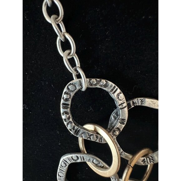 Vintage Karma Bella Mixed Metal Interlocking Circles Necklace - Elegant Two-Tone - Picture 2 of 10